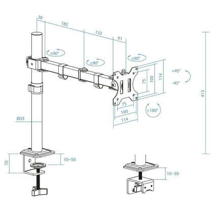 Tooq Soporte mesa DB1801TN-B 1 brazo 17-32"