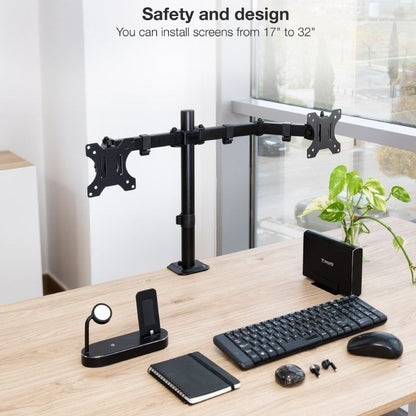 Soporte de Mesa para 2 Monitores TooQ DB1802TN-B
Giratorio
Inclinable
hasta 8kg
