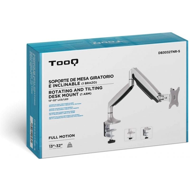 Soporte de Mesa para Monitor TooQ DB3032TNR-S
Giratorio
Inclinable
hasta 9kg