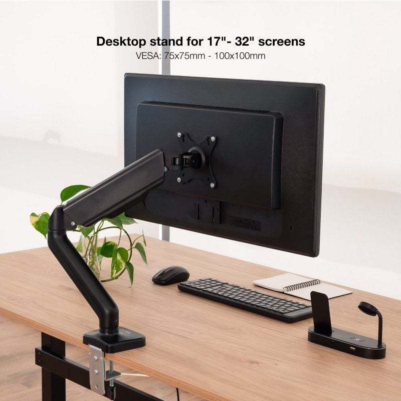 Tooq DB5032TNR-B Soporte mesa 1 brazo 17"-32"