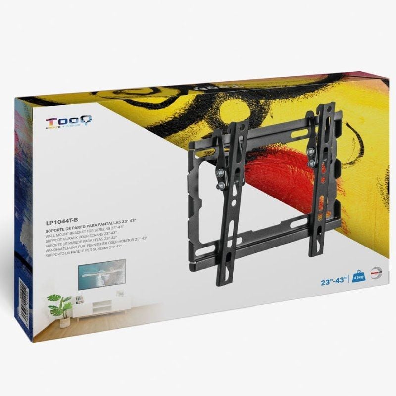 Soporte de Pared Inclinable TooQ LP1044T-B para TV de 23-43"
hasta 45kg