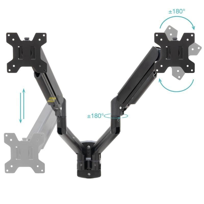 Soporte de Pared para 2 Monitores TooQ LP1434TNR-B
Giratorio
Inclinable
Rotatorio
hasta 10kg