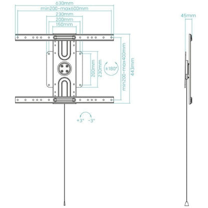 Soporte de Pared Giratorio
Inclinable
Nivelable TooQ LP3780F-R para TV de 37-80"
hasta 50kg