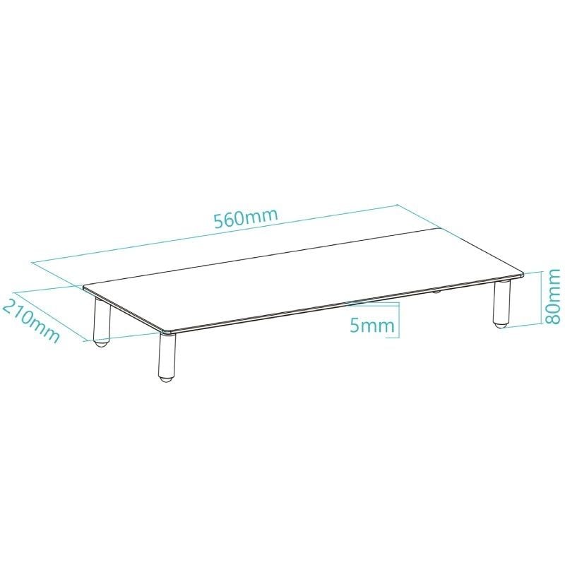 Tooq TQMR061 Soporte elevador monitores vidrio