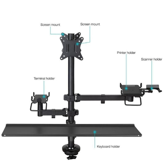 Soporte de Mesa para TPV 2 Monitores TooQ TQPM0003
Giratorio
Inclinable
Rotatorio
hasta 9kg