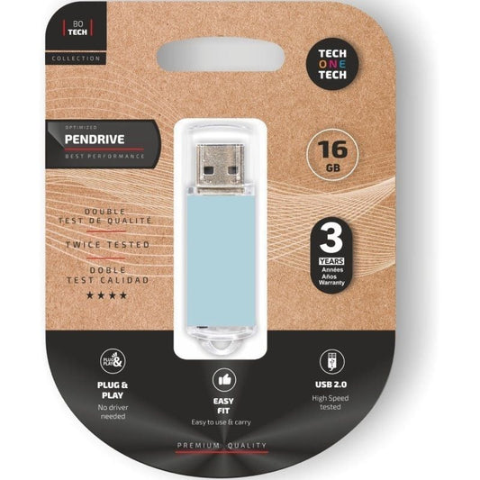 TECH ONE TECH Basic Pendrive 16Gb USB 2.0 Blue