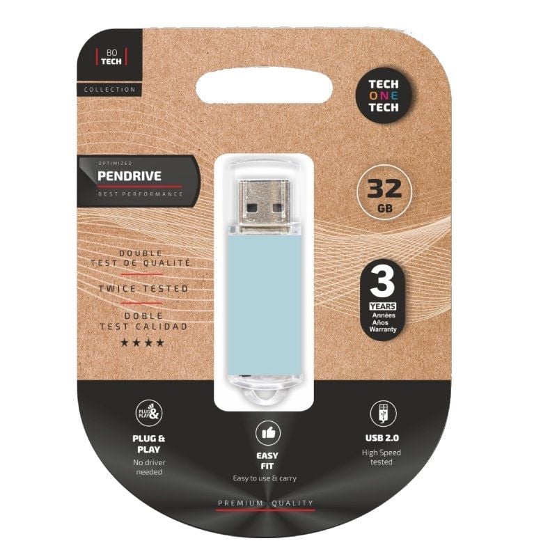 Pendrive 32GB Tech One Tech Basic USB 2.0
Azul Cielo