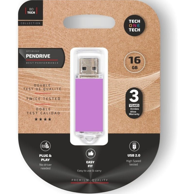 TECH ONE TECH Basic Pendrive 16Gb USB 2.0 Purple