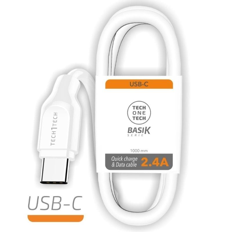Cable USB Tipo-C Tech One Tech TEC2903
USB Tipo-C Macho - USB Macho
1m
Blanco