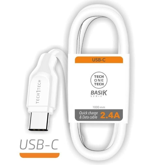 Cable USB Tipo-C Tech One Tech TEC2903
USB Tipo-C Macho - USB Macho
1m
Blanco