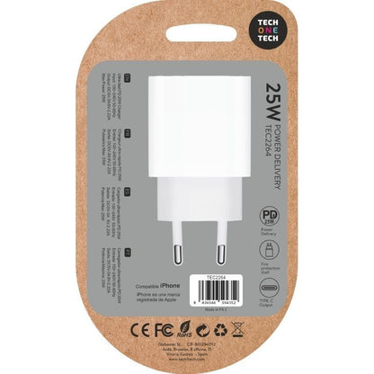 Cargador de Pared Tech One Tech TEC2264
1xUSB Tipo-C
25W
Blanco
