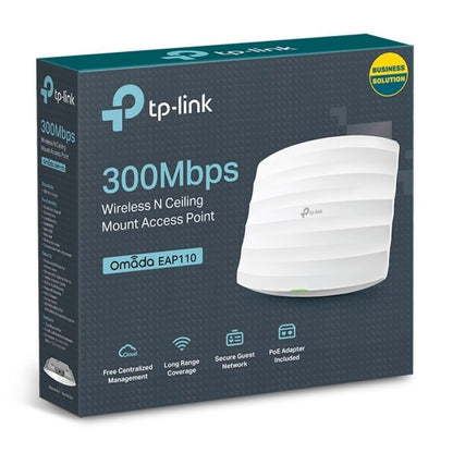 Punto de Acceso Inalámbrico TP-Link Omada EAP110 PoE 300Mbps
2.4GHz
Antenas de 4dBi
WiFi 802.11n/b/g