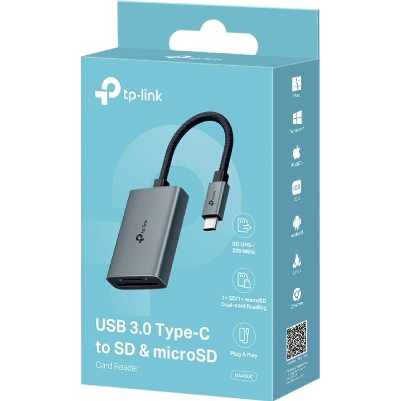 Lector de Tarjetas Externo TP-Link UA430C
USB Tipo-C