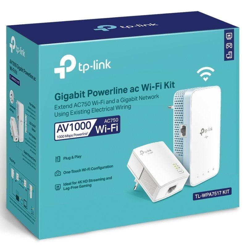 Adaptador Powerline TP-Link TL-WPA7517 Kit 1000Mbps
Alcance 300m
Pack de 2