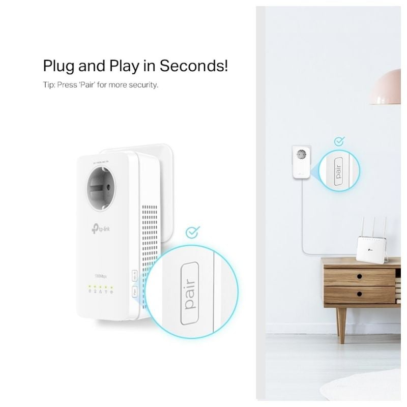 Adaptador Powerline TP-Link TL-WPA8631P 1300Mbps
Alcance 300m
Pack de 2