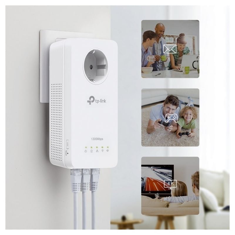 Adaptador Powerline TP-Link TL-WPA8631P 1300Mbps
Alcance 300m
Pack de 2