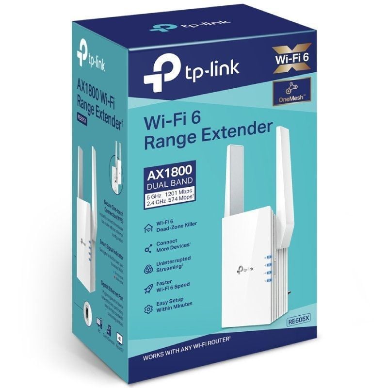 Repetidor Inalámbrico TP-Link RE605X
WiFi 6
1800Mbps
2 Antenas
