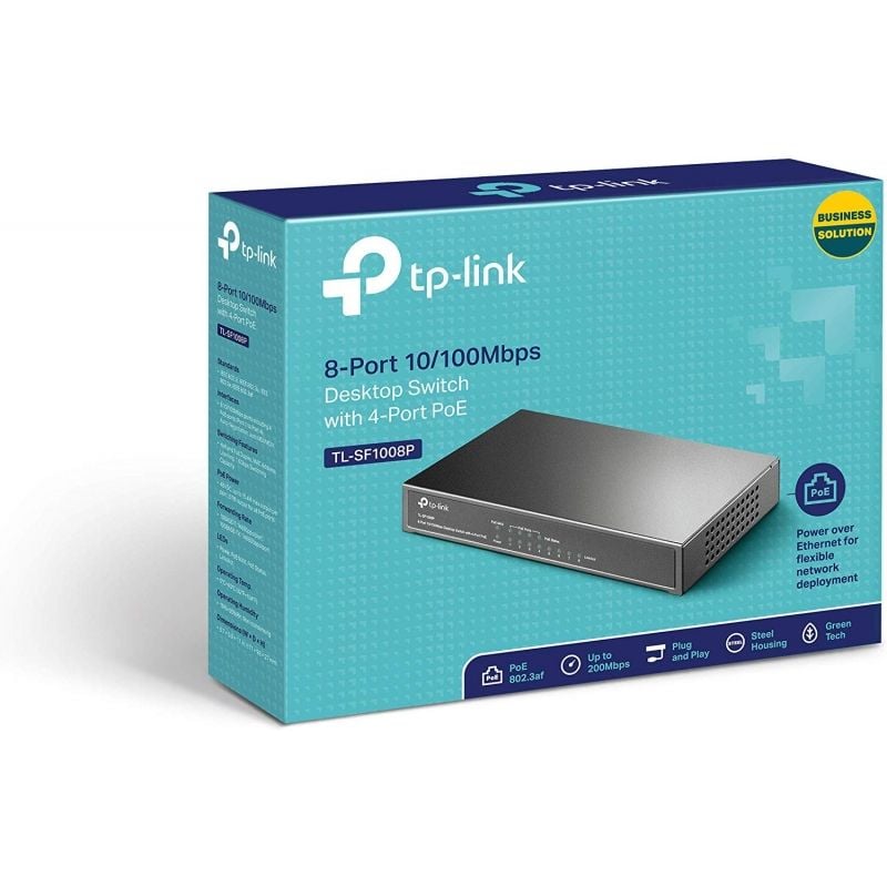TP-LINK TL-SF1008P Switch 8x10/100Mbps 4xPoE Metal