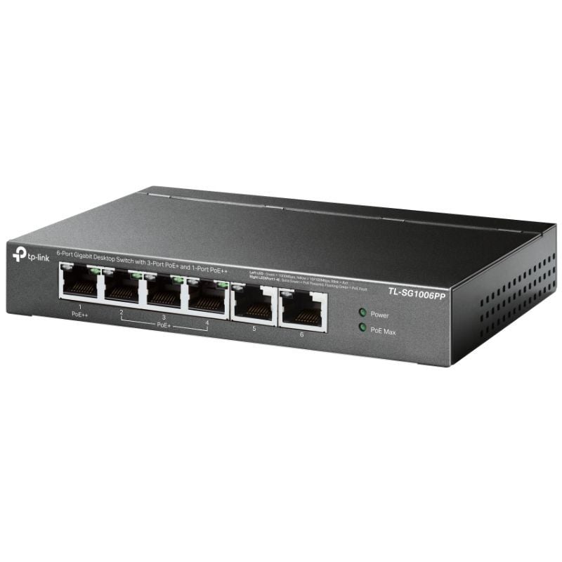 Switch TP-Link TL-SG1006PP 6 Puertos
RJ-45 10/100/1000
PoE++