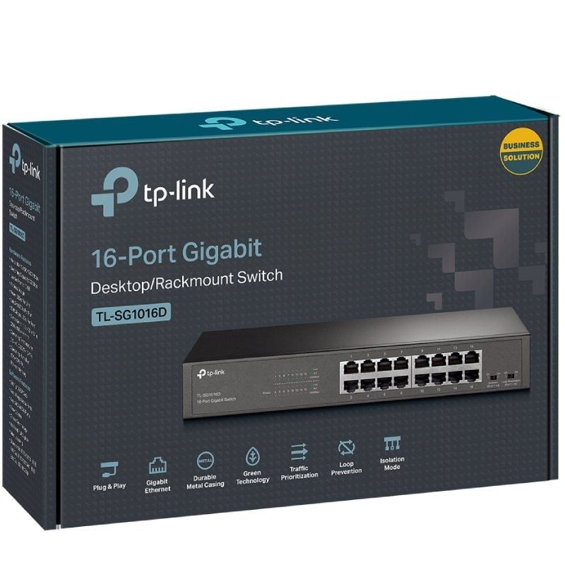 Switch TP-Link TL-SG1016DE
16 Puertos
RJ45 10/100/1000