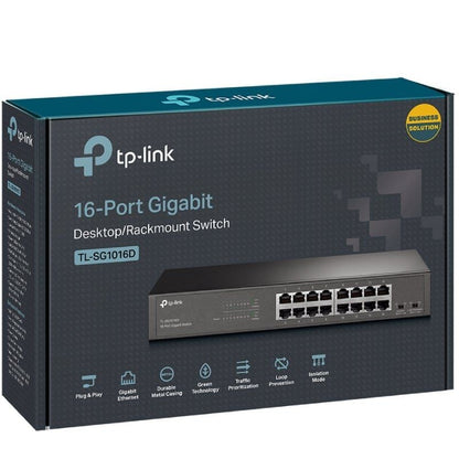 Switch TP-Link TL-SG1016DE
16 Puertos
RJ45 10/100/1000