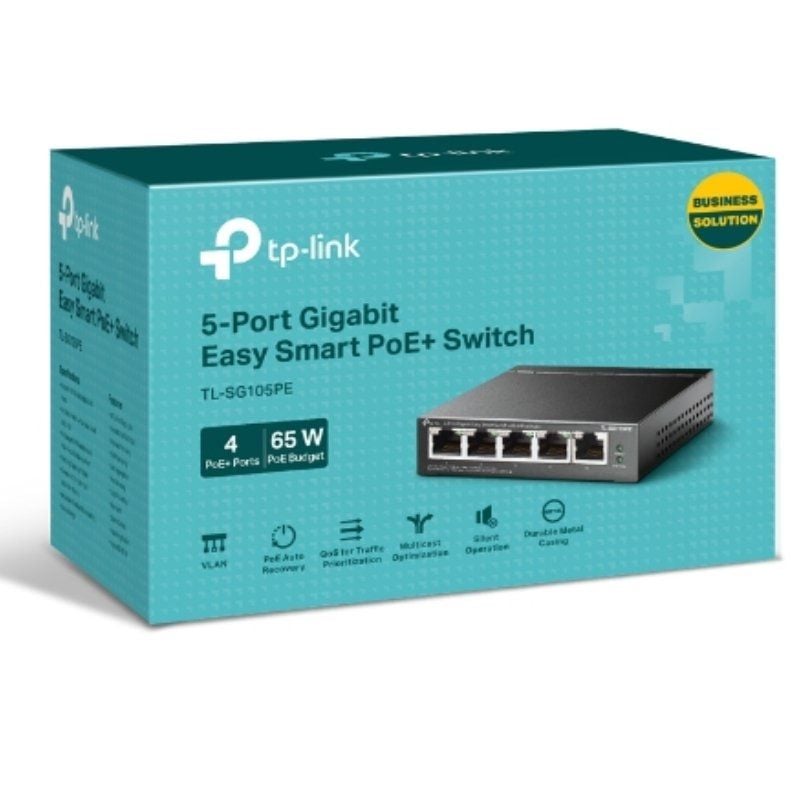Switch TP-Link TL-SG105PE 5 Puertos
RJ-45 10/100/1000 PoE
