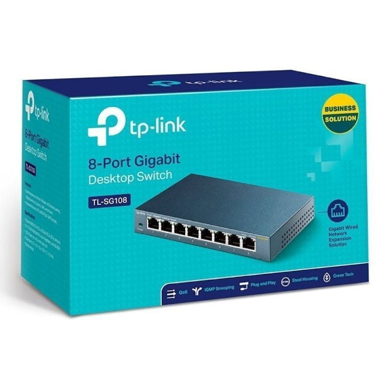 Switch TP-Link TL-SG108 V3.0 8 Puertos
RJ-45 10/100/1000