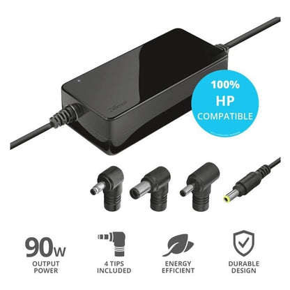 Cargador de Portátil Trust MAXO Para HP
90W
Automático
4 Conectores
Voltaje 18-20V