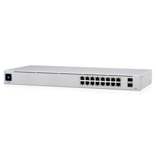 Switch Gestionable Ubiquiti USW-16-POE 16 Puertos
RJ-45 Gigabit 10/100/1000
SFP
PoE+