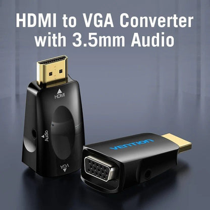 Adaptador Conversor Vention AIDB0
HDMI Macho a VGA Hembra
Audio Jack 3.5mm