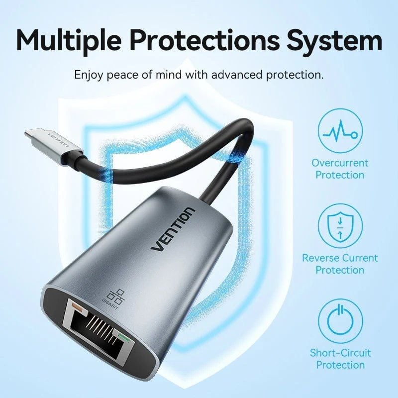 Adaptador USB Tipo-C - RJ45 Vention CFPHB
1000Mbps