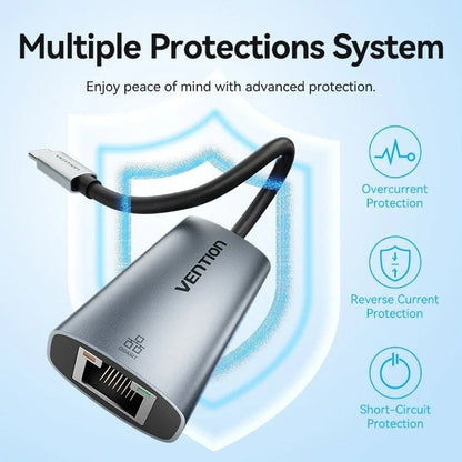 Adaptador USB Tipo-C - RJ45 Vention CFPHB
1000Mbps