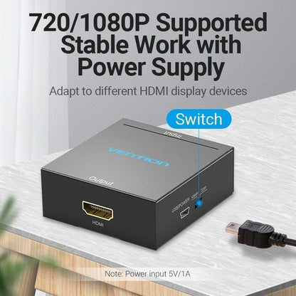 Convertidor RCA a HDMI Vention AEFB0
RCA Hembra - HDMI Hembra - MiniUSB Hembra