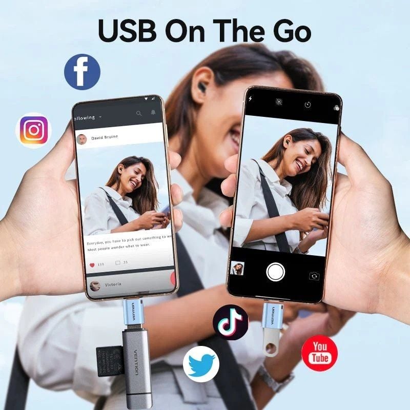 Adaptador OTG USB 3.1 Vention CUBH0
USB Tipo-C Macho - USB Hembra
Azul