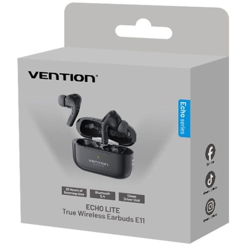 Auriculares Bluetooth Vention Echo Lite E11 con estuche de carga
Autonomía 6h
Negros
