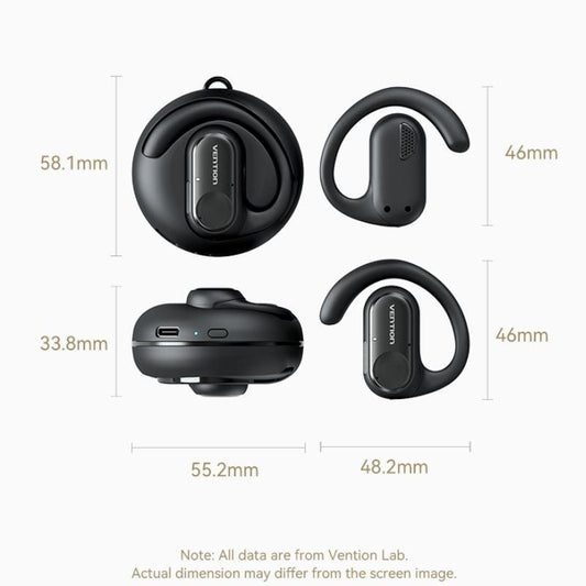 Auriculares Deportivos Bluetooth Vention Open Ear OpenBeat O11 NBPB0 con estuche de carga
Negros