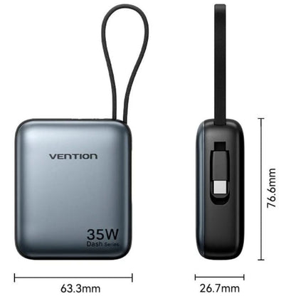 Powerbank 10000mAh Vention FHEH0
35W
Gris
Incluye Cable USB Tipo-C