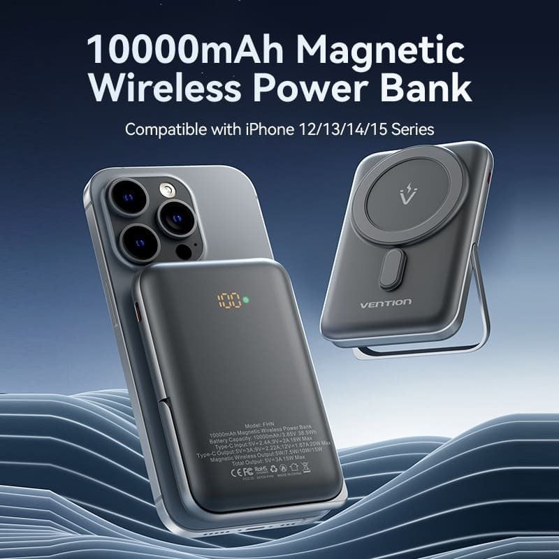 Powerbank 10000mAh Vention FHNW0
20W
Wireless
Blanca