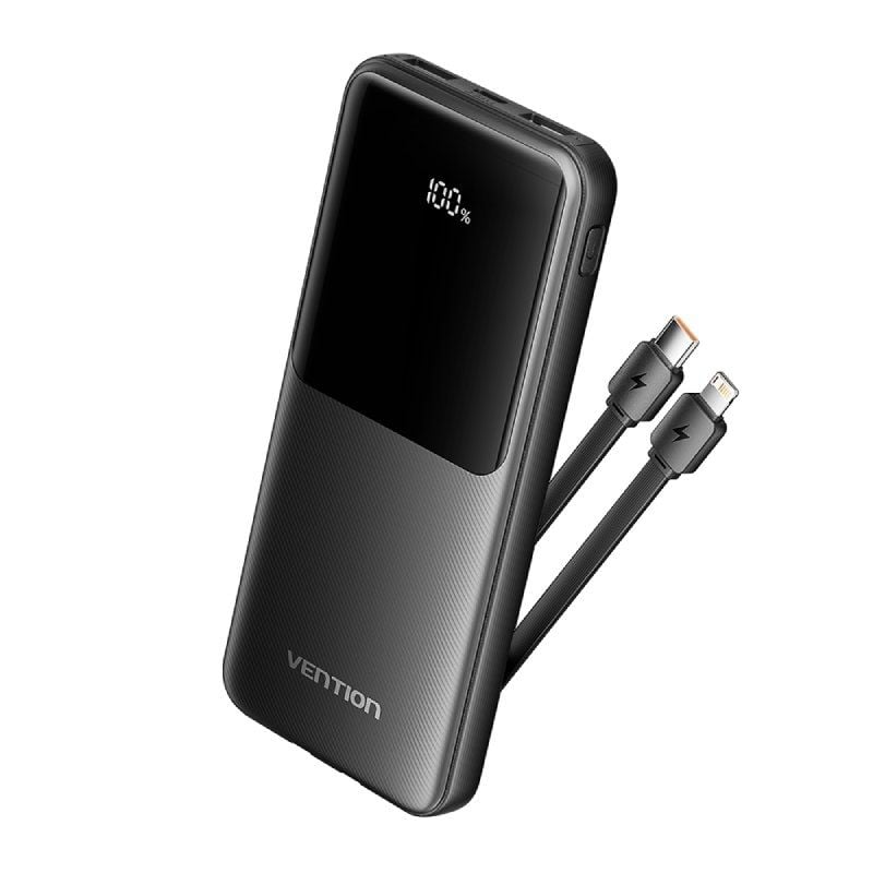 Powerbank 10000mAh Vention FHOB0
22.5W
Negra
Incluye Cable USB TIpo-C y Lightning