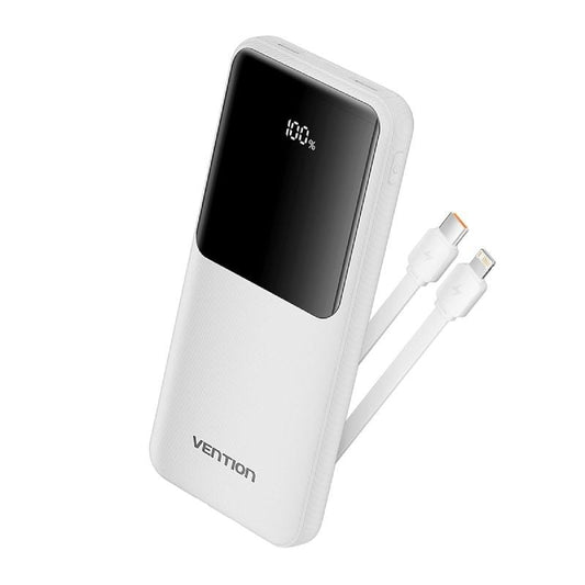 Powerbank 10000mAh Vention FHOW0
22.5W
Blanca
Incluye Cable USB TIpo-C y Lightning