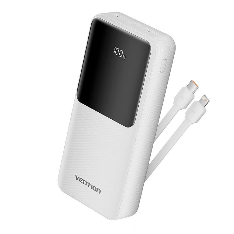 Powerbank 20000mAh Vention FHPW0
22.5W
Blanca
Incluye Cable USB TIpo-C y Lightning