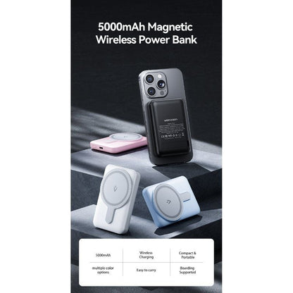 Powerbank 5000mAh Vention FHSP0
20W
Wireless
Rosa