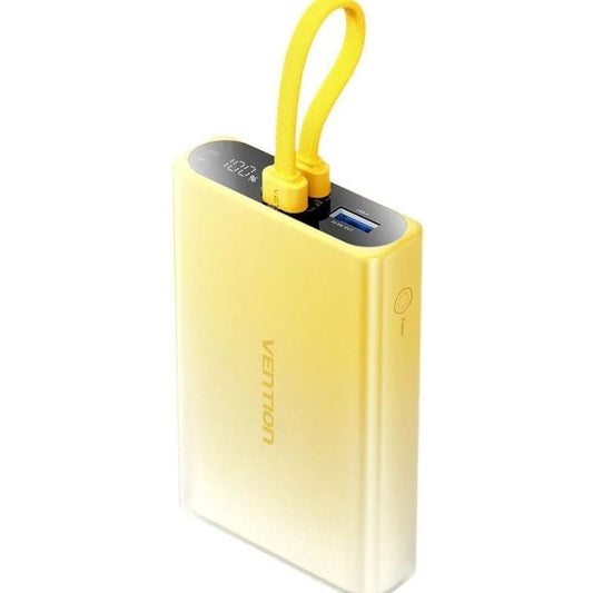 Powerbank 10000mAh Vention FHZY0
22.5W
Amarillo
Incluye Cable USB Tipo-C y Lightning