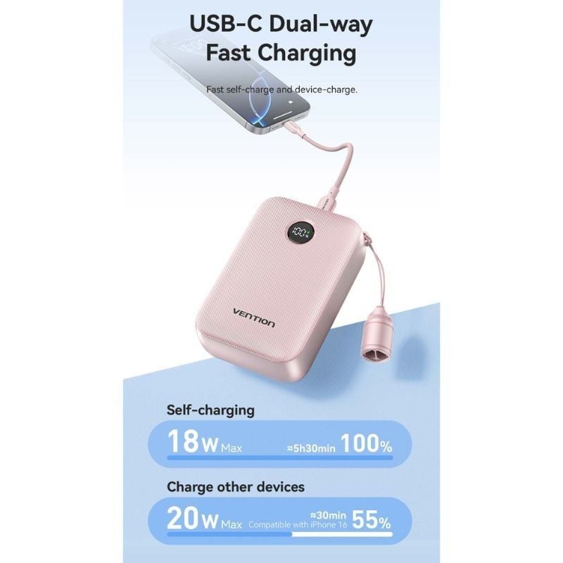 Powerbank 20000mAh Vention FKBL0-C
22.5W
Azul