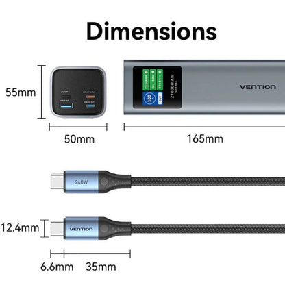 Powerbank 27000mAh Vention FKEH0
140W
Gris
