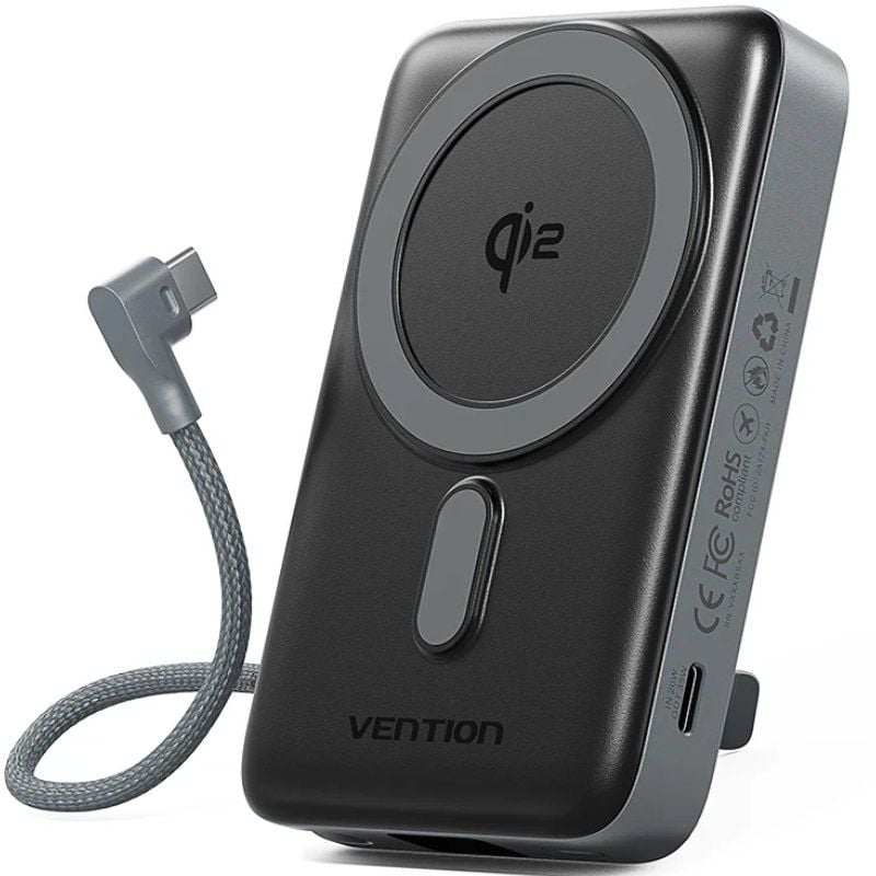 Powerbank 10000mAh Vention FKHH0
35W
Wireless
Gris
Incluye Cable USB Tipo-C