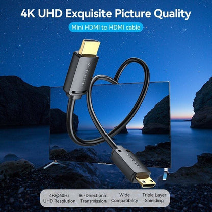 Cable HDMI 4K Vention AGHBF
HDMI Macho - Mini HDMI Macho
1m
Negro