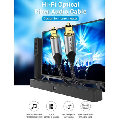 Cable de Audio de Fibra óptica Vention BAVHG
1.5m
Gris
