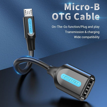 Cable USB 2.0 Vention CCUBB
MicroUSB Macho - USB Hembra
480Mbps
15cm
Negro