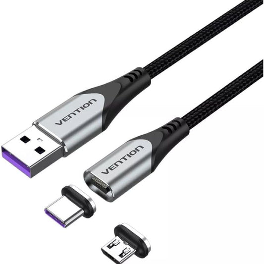 Cable USB 2.0 Vention CQNHD
USB Macho
MicroUSB Macho - USB Tipo-C Macho
50cm
Gris